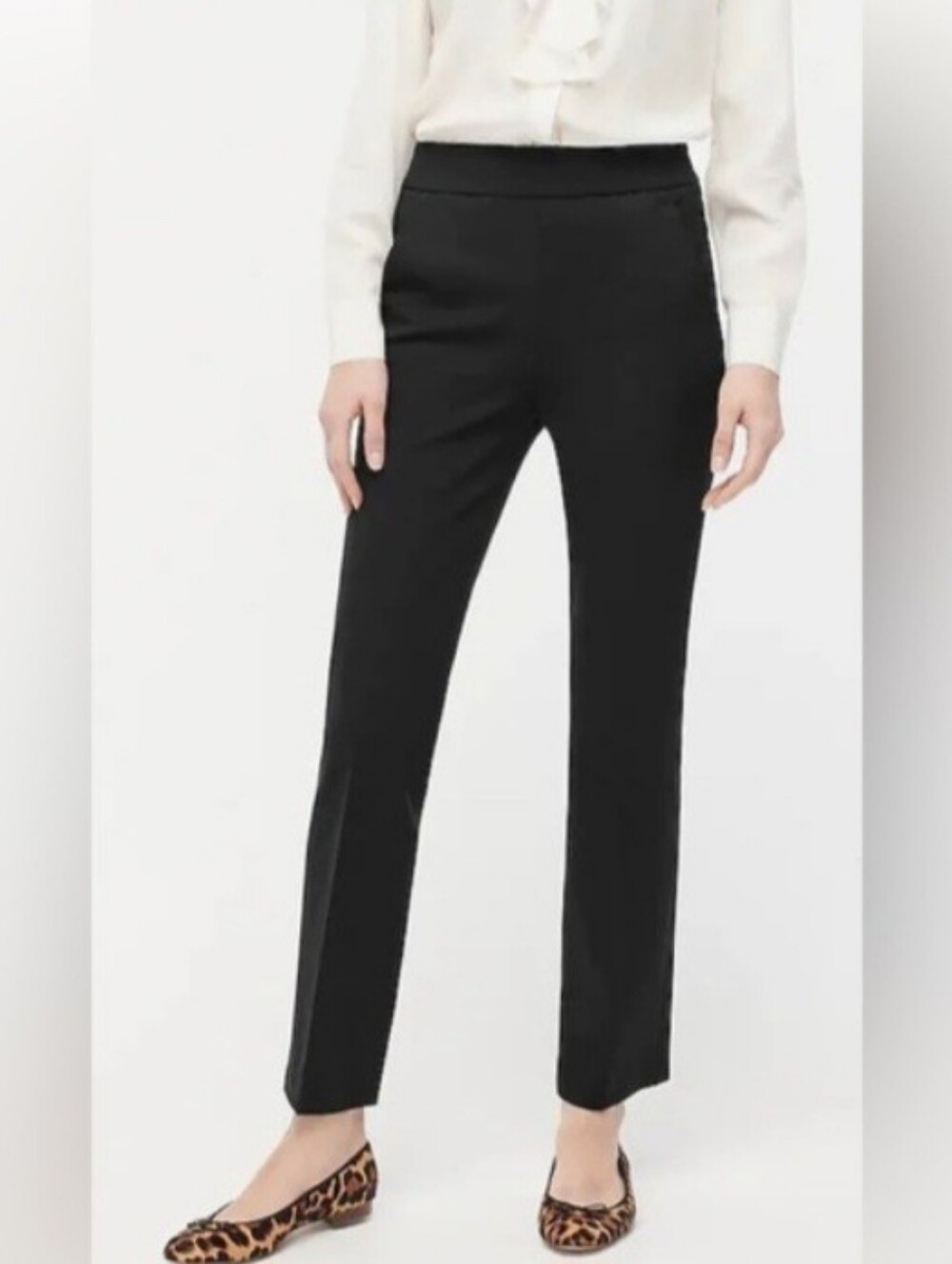J. Crew Remi Black Cotton Bi - Stretch Straight Leg Pants Size 4 NEW NWT